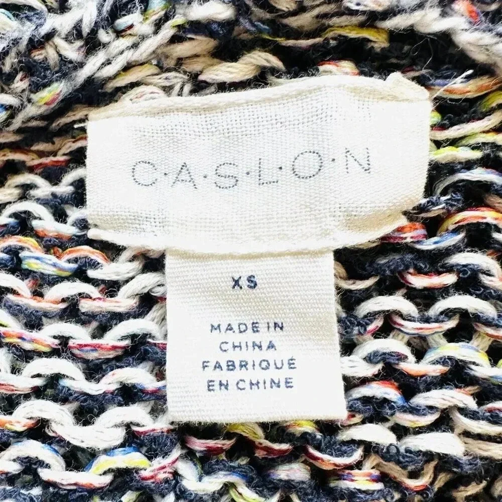 CASLON Women Long Sleeve Open Front Knit Multi-Colored Cardigan Sweater Size XS